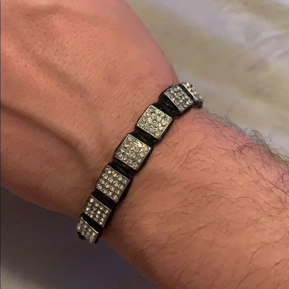 Topman adjustable rhinestone bracelet